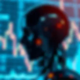 Visual representation of an AI algorithm analyzing market data