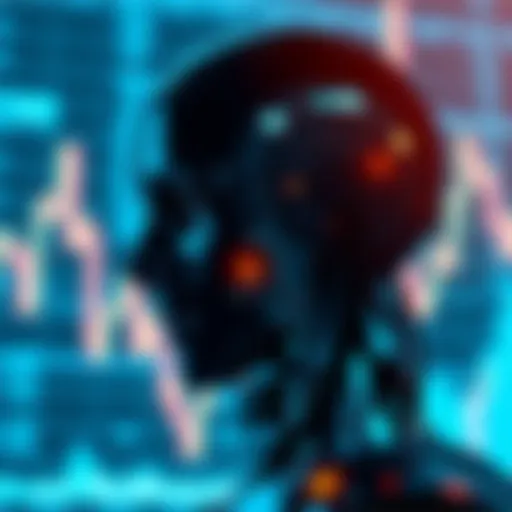 Visual representation of an AI algorithm analyzing market data