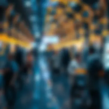 Artistic depiction of blockchain interactions with NFTs