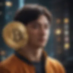 Visual representation of Satoshi as a digital currency unit