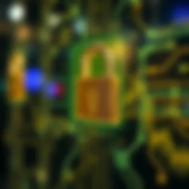 A secure digital lock symbolizing wallet security