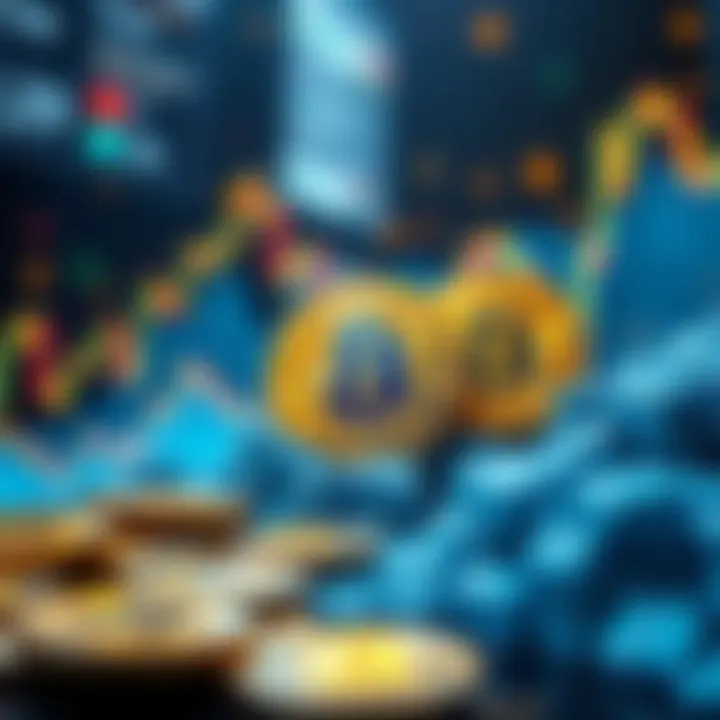 An abstract representation of cryptocurrency market fluctuations