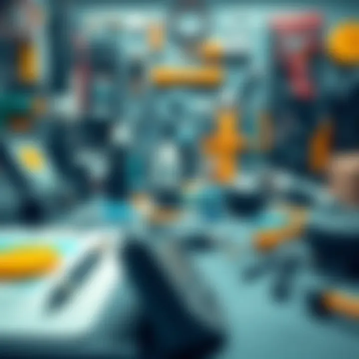 Illustration of various digital tools for art creation