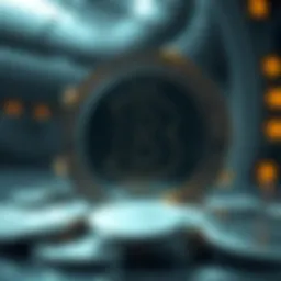 A futuristic representation of digital currencies