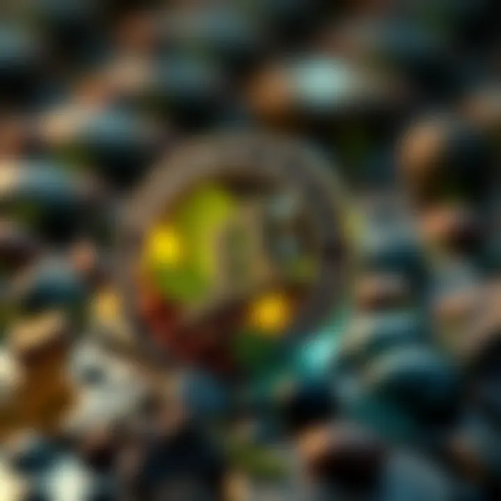 A futuristic concept of digital currency intertwined with elements of the natural world