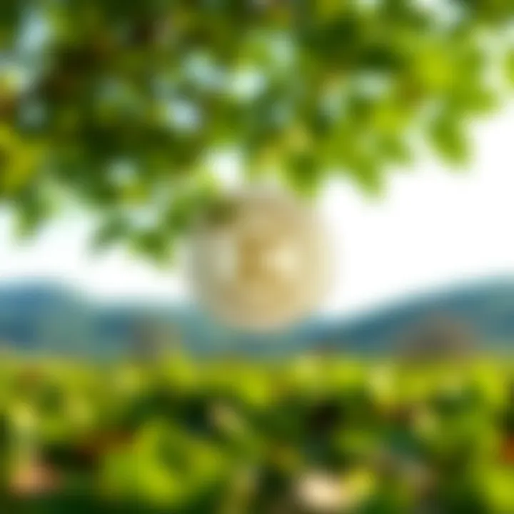 A visual representation of enviromint coins with a backdrop of green landscapes