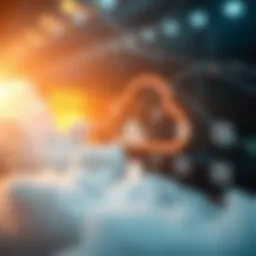 Visual representation of blockchain technology integration with cloud systems