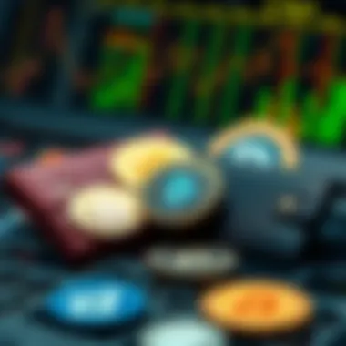 Digital Wallets and Cryptocurrency Holdings A close-up of digital wallets showcasing different cryptocurrency holdings.