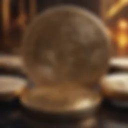 Conceptual illustration of cryptocurrency value evaluation