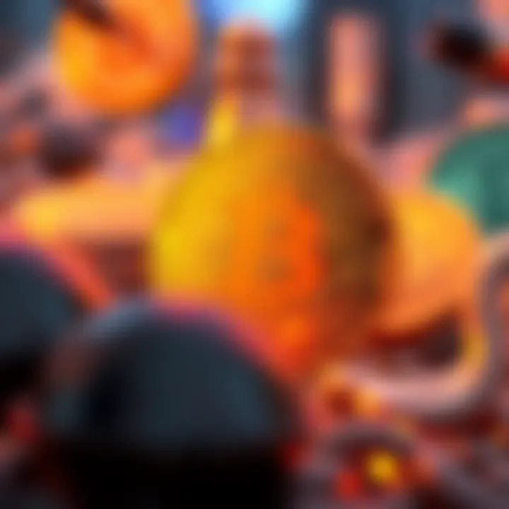 Global token coins illustration