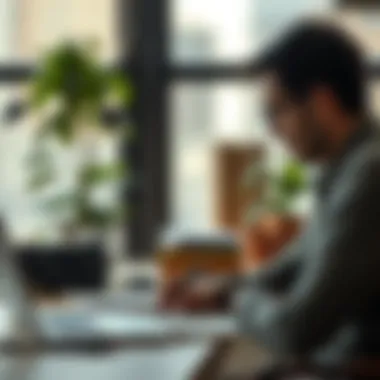 Strategizing for Online Income An individual strategizing online income plans with a laptop and notepad.