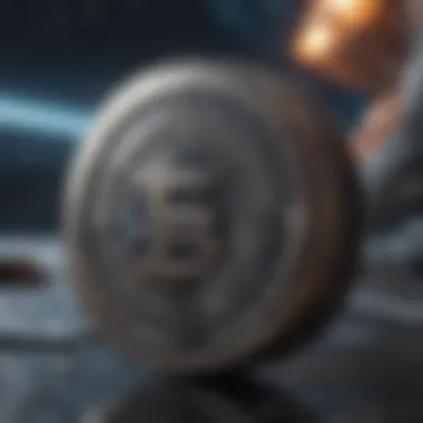 A futuristic representation of SpaceX and cryptocurrency merging