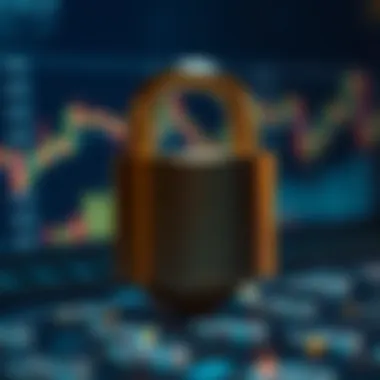 Ensuring Security in Online Cryptocurrency Trading A secure padlock symbolizing safety in online trading