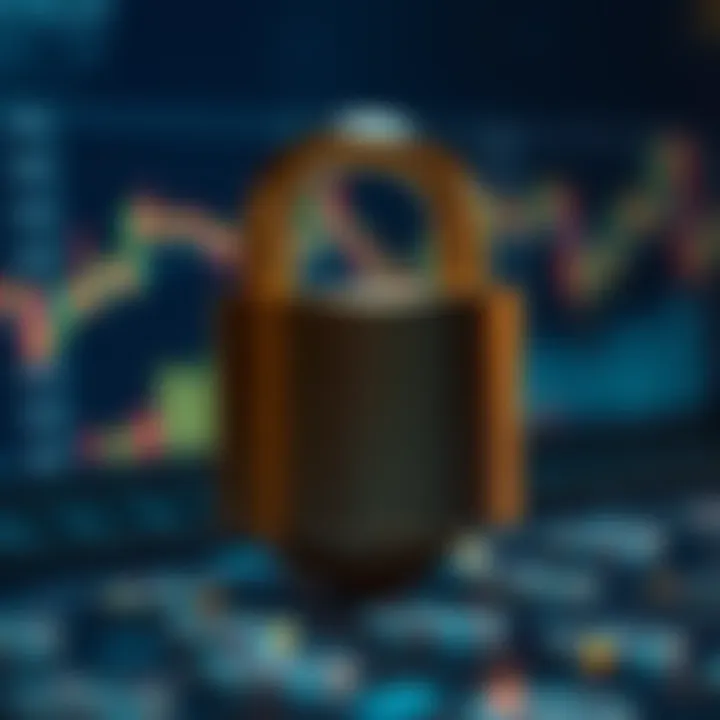 Ensuring Security in Online Cryptocurrency Trading A secure padlock symbolizing safety in online trading