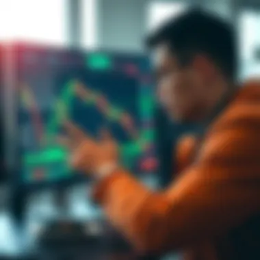 Trader Insights on Candlestick Analysis A trader analyzing candlestick patterns on a digital screen