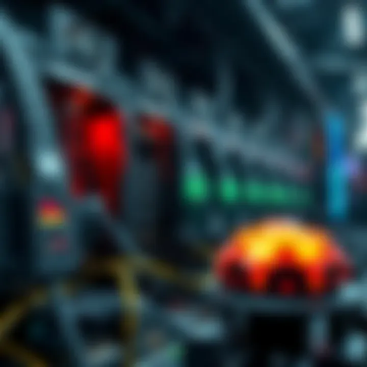Cryptocurrency mining hardware setup showcasing advanced technology