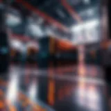 A futuristic mining facility highlighting advanced technology