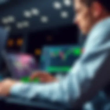 Analyzing Market Data for Informed Trading Decisions An individual analyzing market data on a laptop