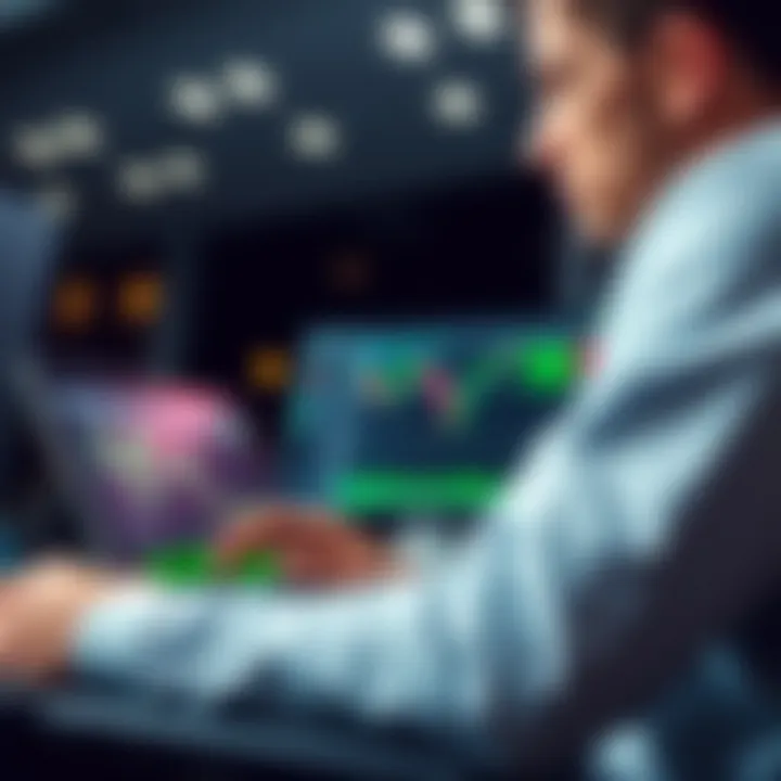 Analyzing Market Data for Informed Trading Decisions An individual analyzing market data on a laptop