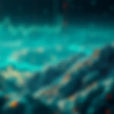 A digital landscape symbolizing the technological frameworks of cryptocurrency.