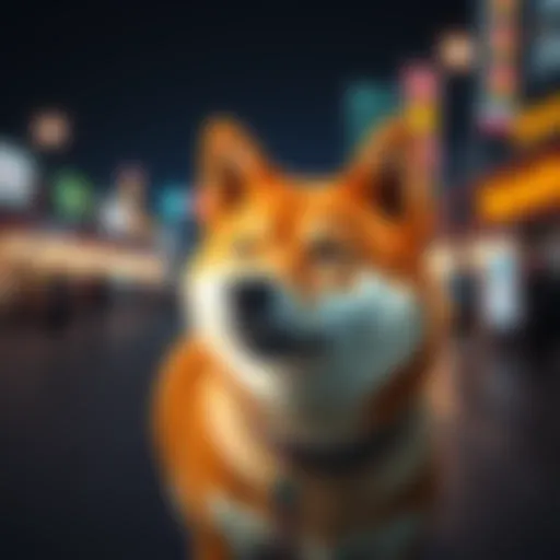 Digital Shiba Inu Currency Art A digital representation of Shiba Inu cryptocurrency