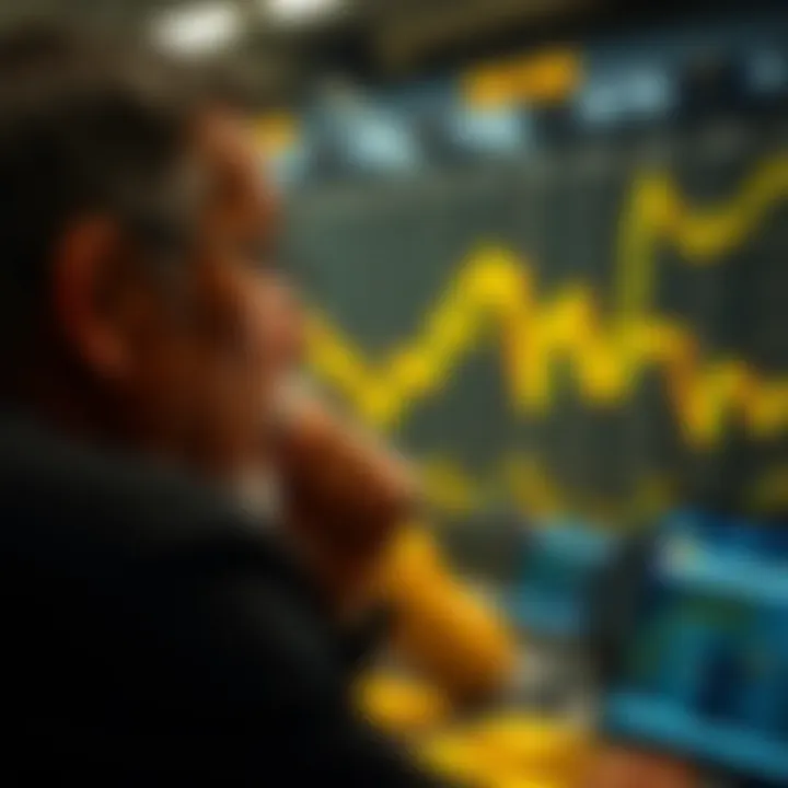 Investor observing gold market fluctuations