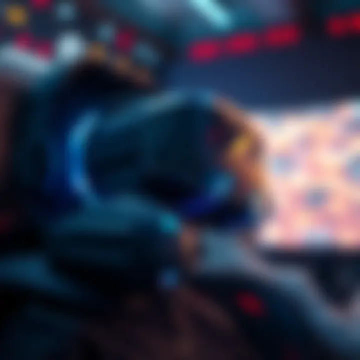 Concept art showcasing virtual reality experiences in gaming