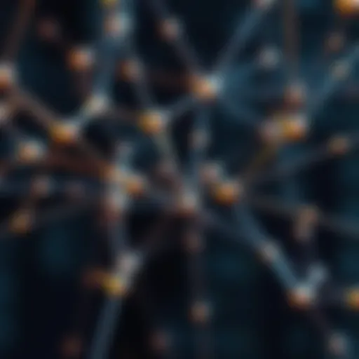 Interconnected Nodes of Shamir's Secret Sharing A visual representation of Shamir's Secret Sharing with interconnected nodes