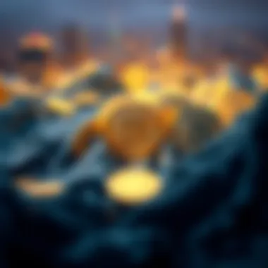 Conceptual representation of cryptocurrencies dominating the financial landscape.