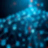 A digital representation of blockchain technology showcasing its interconnected nodes