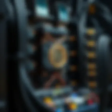 An intricate ASIC miner setup showcasing its hardware components