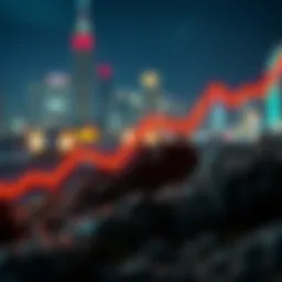 Illustration of a downward trend in cryptocurrency prices