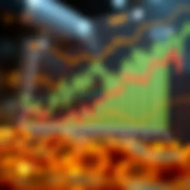 Graph showcasing cryptocurrency market trends