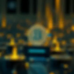 Conceptual representation of cryptocurrency technology