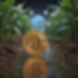 Conceptual illustration of cryptocurrency farming