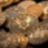 Intricacies of Hero Coins A close-up view of hero coins with intricate designs