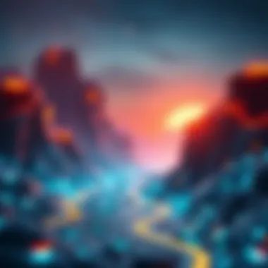 A futuristic digital landscape representing the future of investments