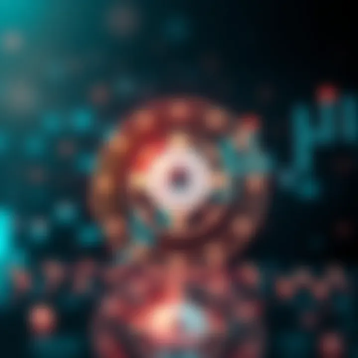 LUNA Logo with Blockchain Background LUNA logo with blockchain background