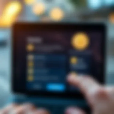 User interface of Venmo showcasing cryptocurrency options