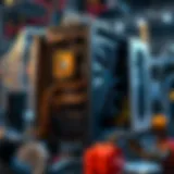 Advanced cryptocurrency miner showcasing intricate technology